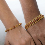 Sacred Gold Plated Rudraksha Couple Bracelets