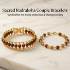 Sacred Gold Plated Rudraksha Couple Bracelets