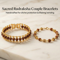 Sacred Gold Plated Rudraksha Couple Bracelets