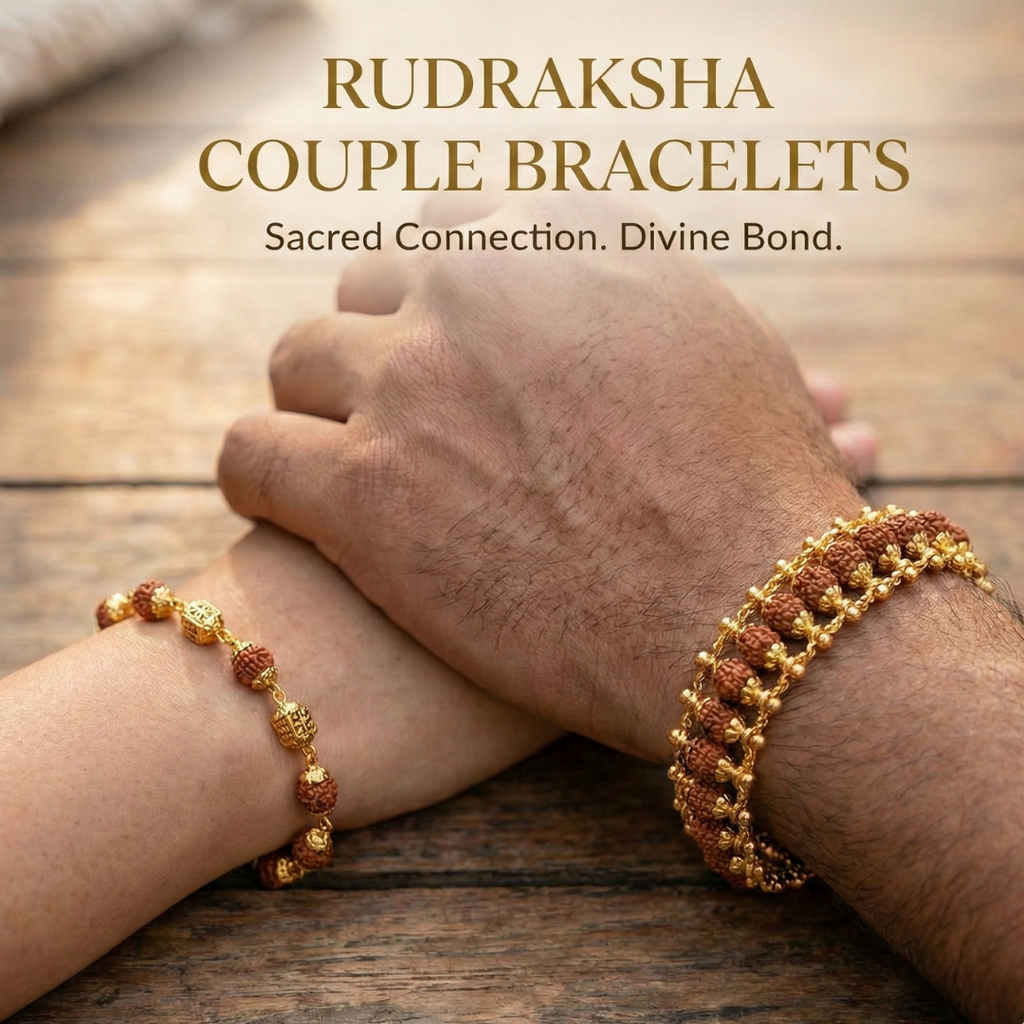 Sacred Gold Plated Rudraksha Couple Bracelets