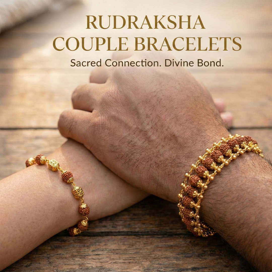 Sacred Gold Plated Rudraksha Couple Bracelets