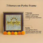 7 Horses on Raw Pyrite Frame