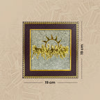 7 Horses on Raw Pyrite Frame