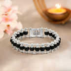 Cycle Karungali Silver Plated Bracelet