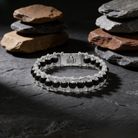 Cycle Karungali Silver Plated Bracelet