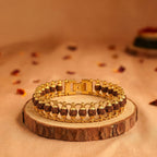 Gold Plated Cycle Rudraksha Bracelet