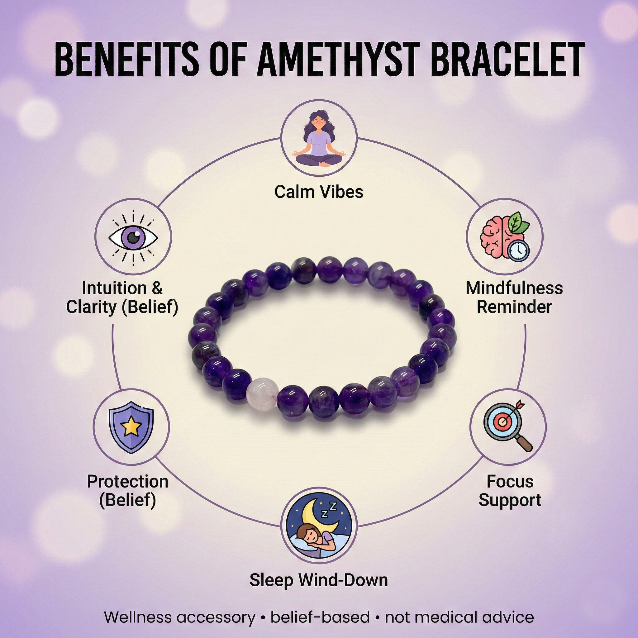 Soulmate Couple Bracelet- Amethyst and Rose Quartz