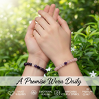 Soulmate Couple Bracelet- Amethyst and Rose Quartz