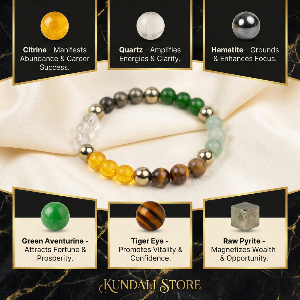 Dhan Yog Money Attract Bracelet- Five Stones, Infinite Prosperity