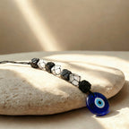 Selenite & Black Tourmaline Evil Eye Hanging