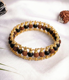 Rudraksha & Karungali  Bracelet (Lab Certified) | Free 5 Mukhi Rudraksha