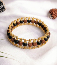 Rudraksha & Karungali  Bracelet (Lab Certified) | Free 5 Mukhi Rudraksha