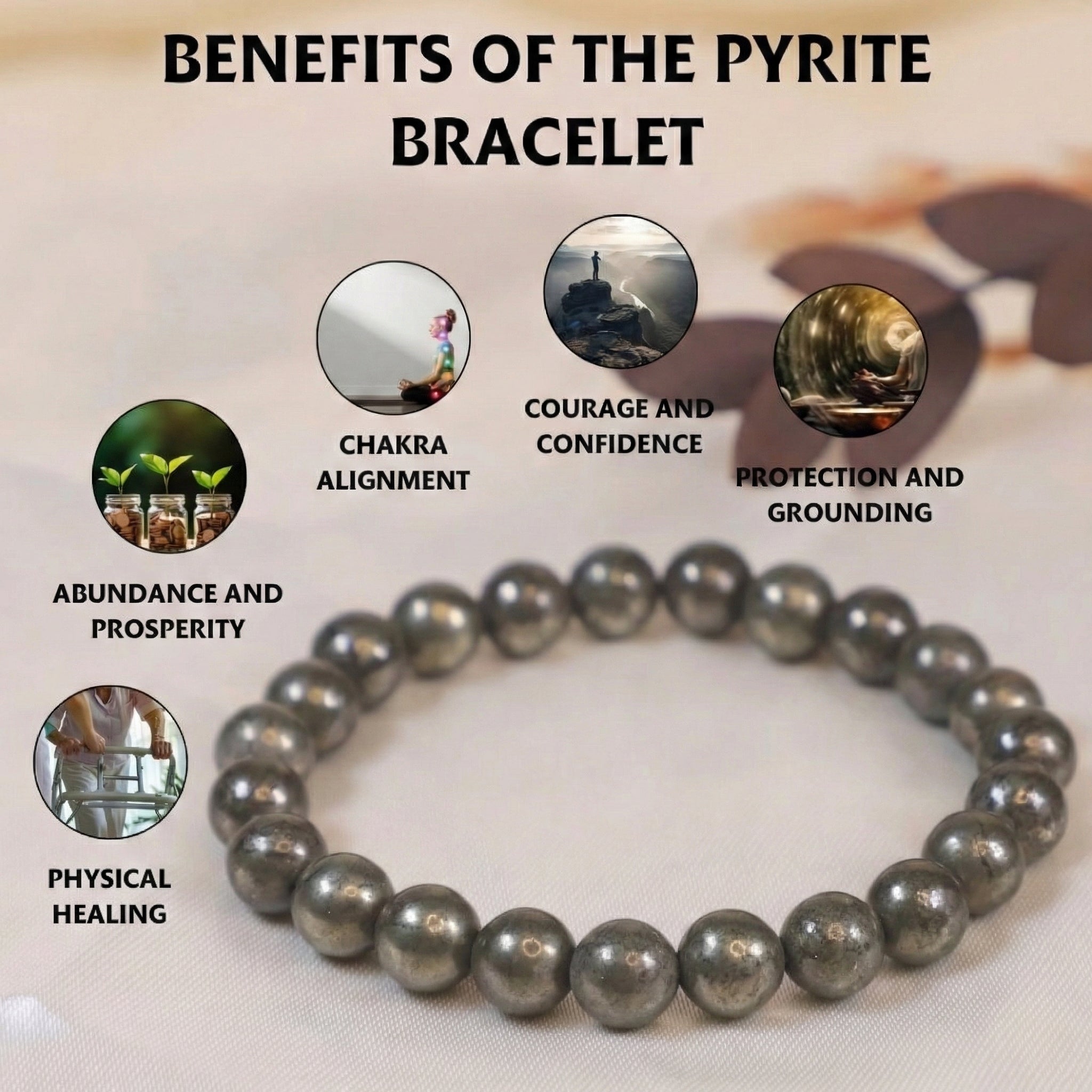 Raw Pyrite Bracelet + Free Evil Eye Bracelet