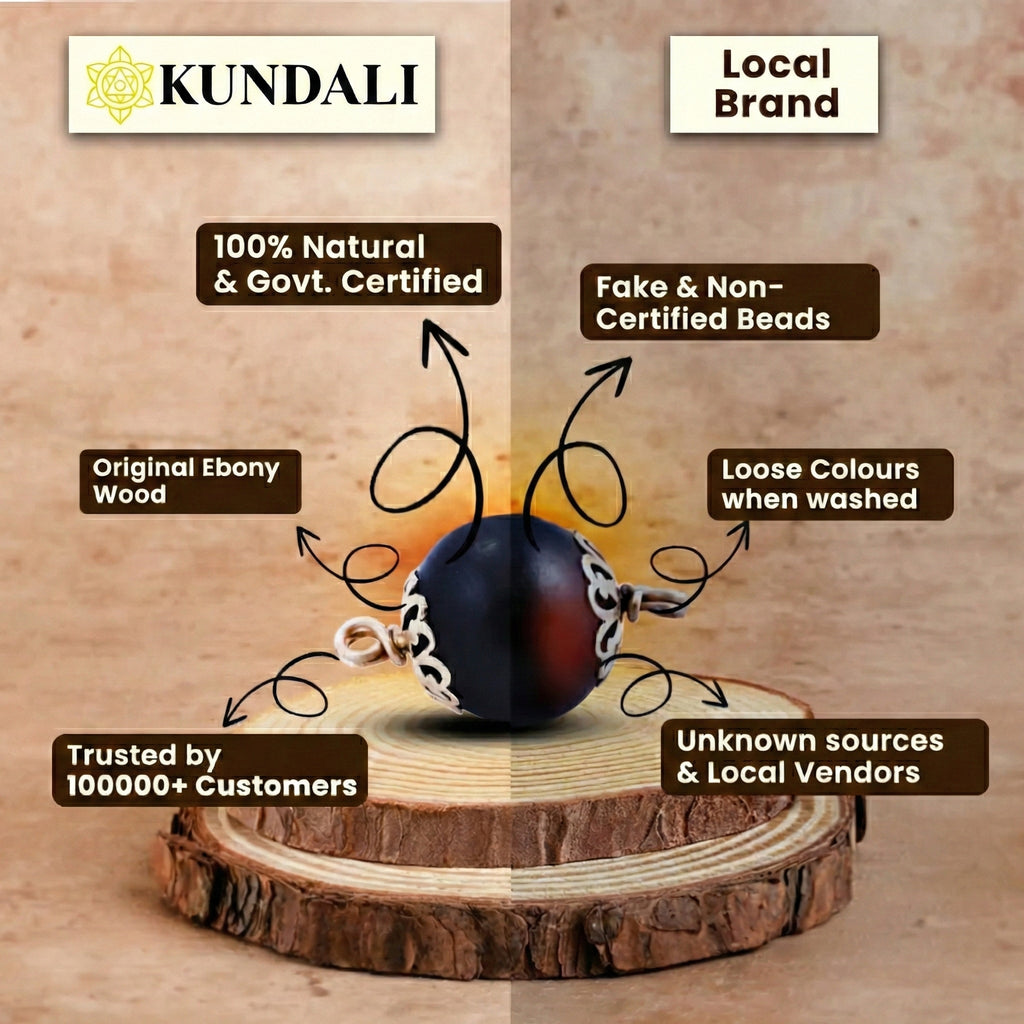 Silver Capped Karungali Malai + Free Evil Eye Protection Bracelet