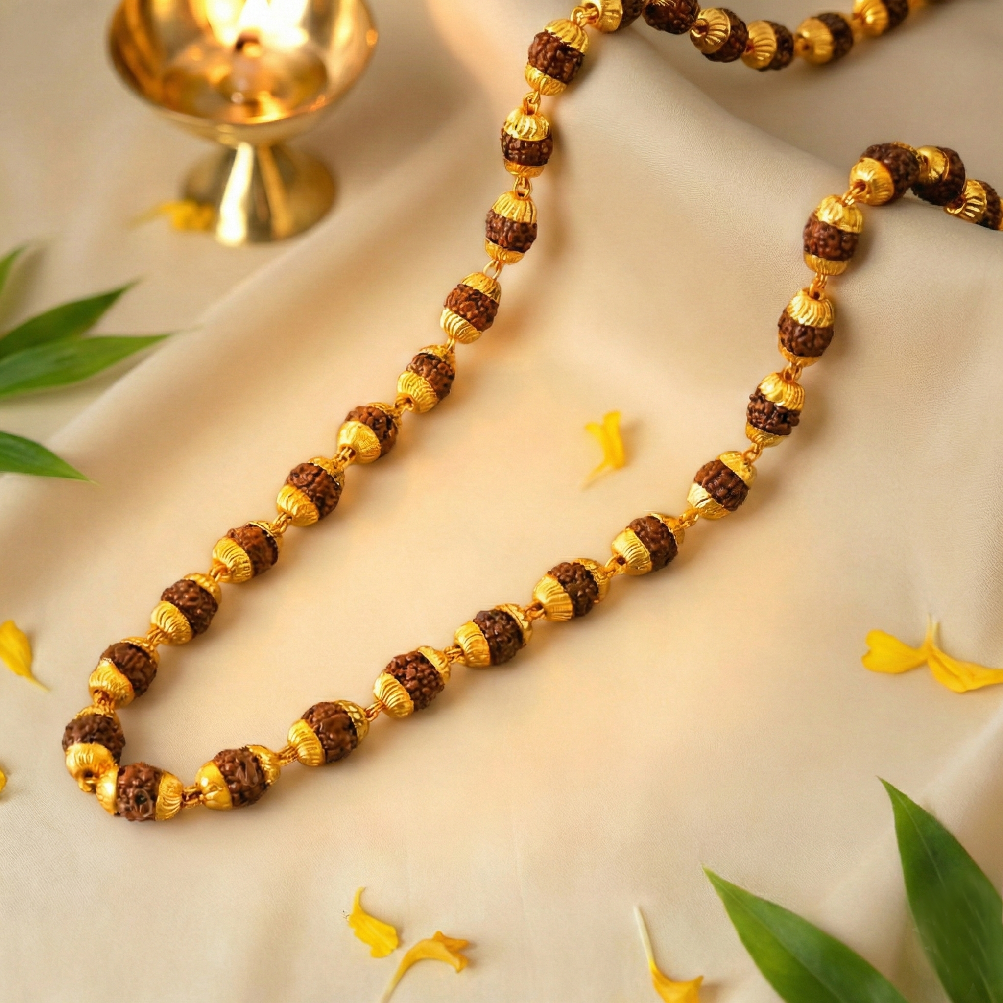 Gold Plated Rudraksha Mala