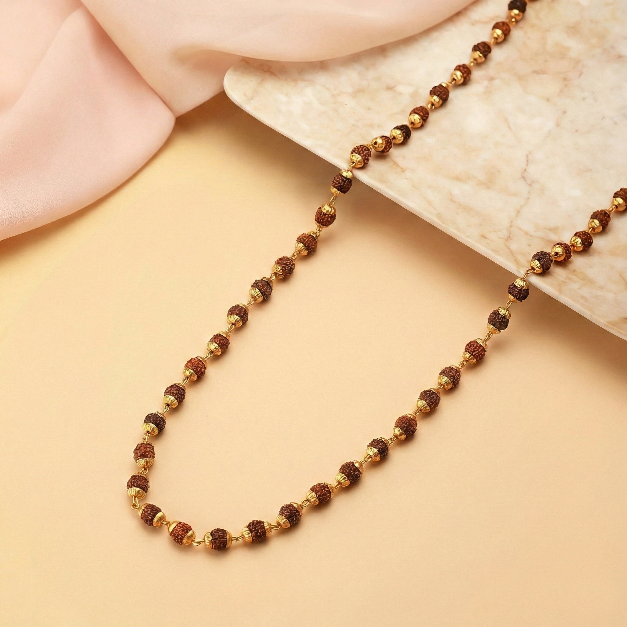 Gold Plated Rudraksha Mala
