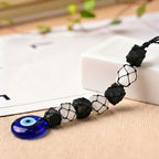 Selenite & Black Tourmaline Evil Eye Hanging