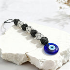Selenite & Black Tourmaline Evil Eye Hanging