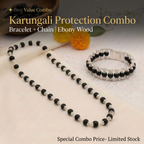 Silver capped Karungali Malai and Cycle Bracelet Combo