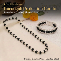 Silver capped Karungali Malai and Cycle Bracelet Combo