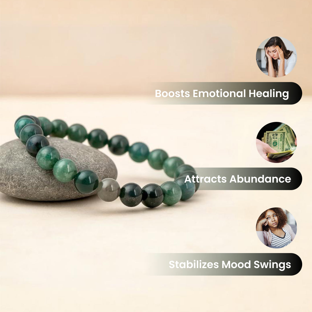 Moss Agate Stone Bracelet