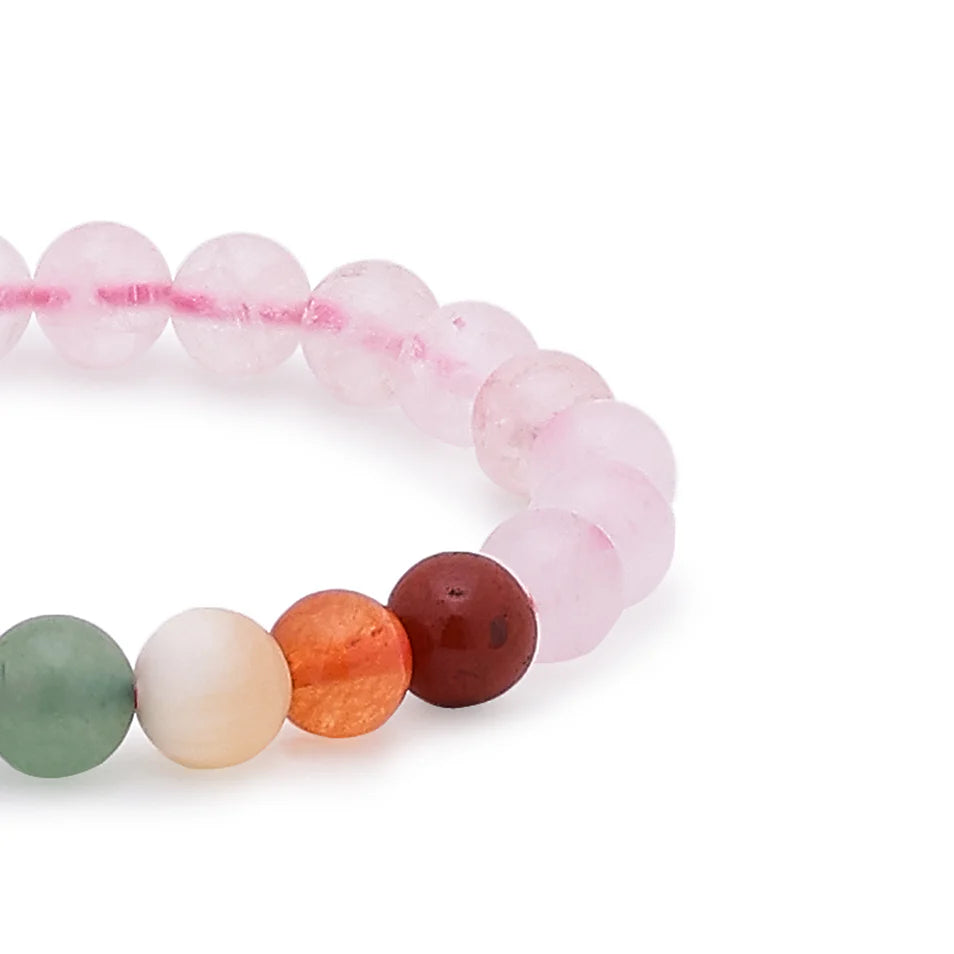 Rose Quartz 7 Chakra Bracelet