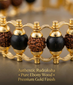 Rudraksha & Karungali  Bracelet (Lab Certified) | Free 5 Mukhi Rudraksha