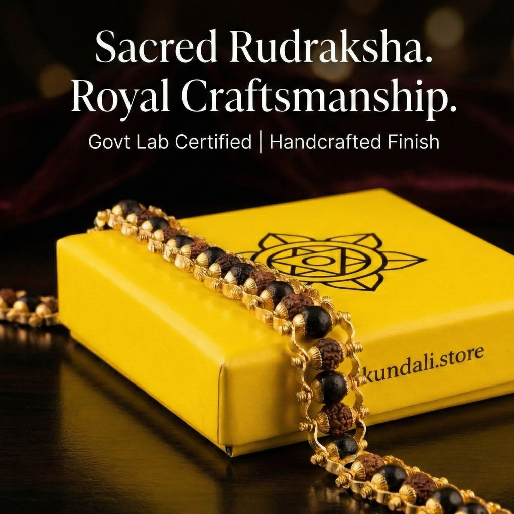 Rudraksha & Karungali  Bracelet (Lab Certified) | Free 5 Mukhi Rudraksha