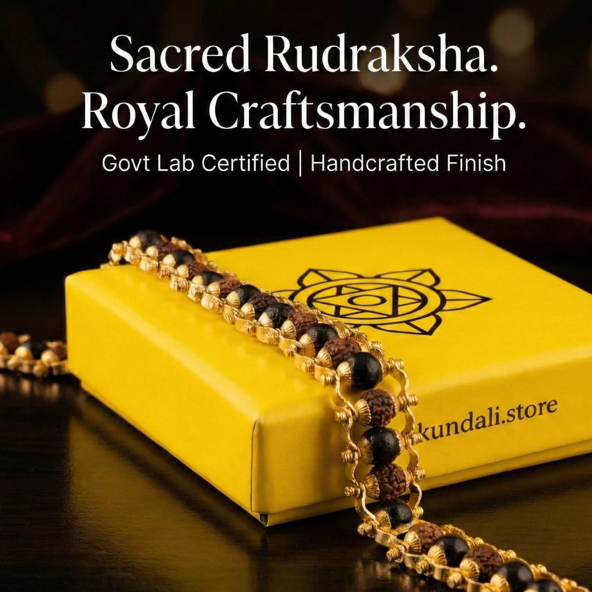 Rudraksha & Karungali  Bracelet (Lab Certified) | Free 5 Mukhi Rudraksha