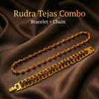 Rudra Tejas Combo | Gold Plated Rudraksha Mala and Cycle Rudraksha Bracelet