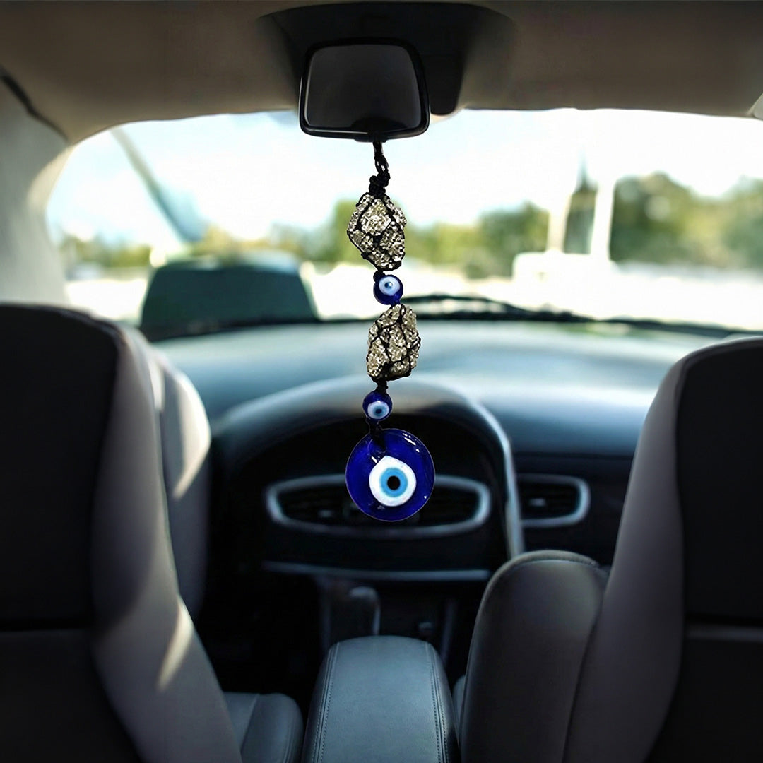Evil Eye Pyrite Hanging