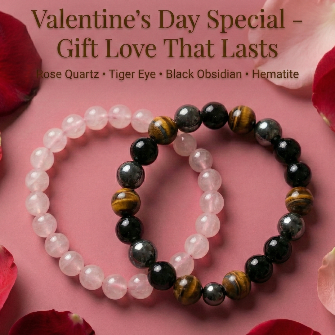 Love Protection Bracelet Combo - Rose Quartz + Triple Protection Bracelet