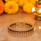 Gold Plated Cycle Rudraksha Bracelet